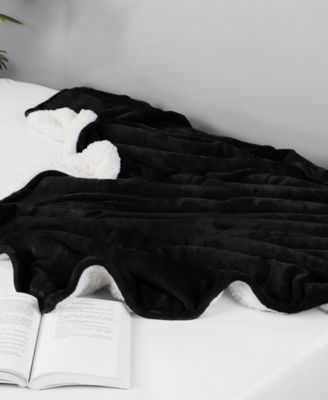 Velvet Plush Reversible Sherpa Bed Blanket