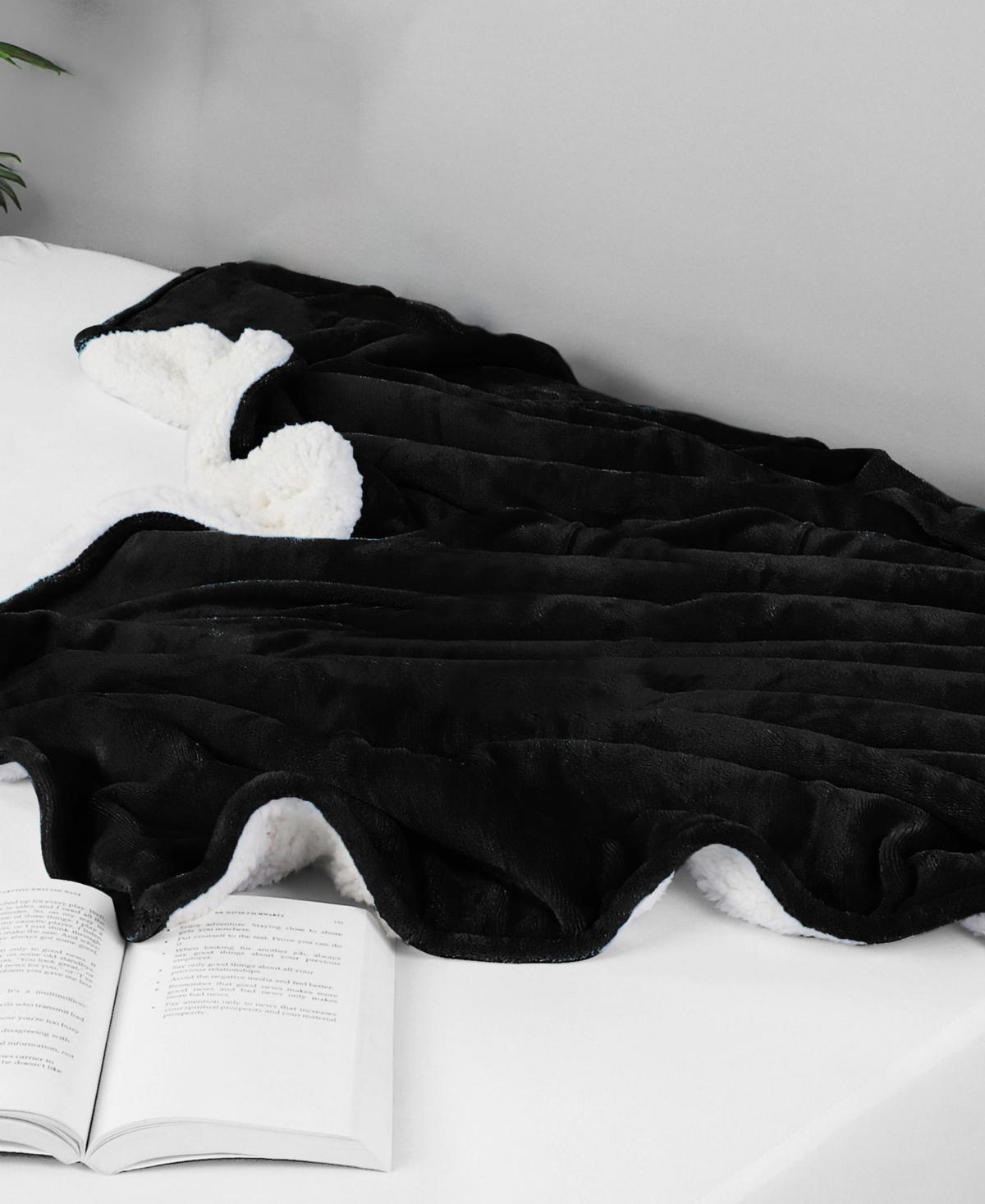 Linery & Co. Velvet Plush Reversible Sherpa Bed Blanket