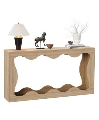 63" Brown Console Table with Storage, Narrow Sofa Table for Entryway, Hallway or Behind Couch