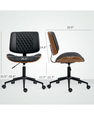 Home Office Chair No Arms with Wheels, 360 Swivel Desk Chair,