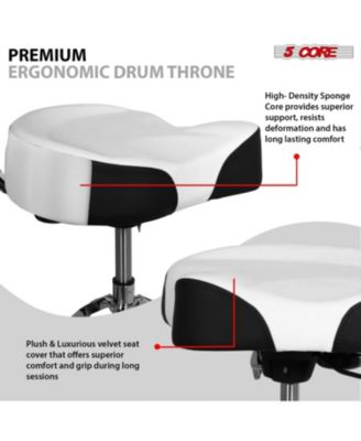 Drum Throne w Backrest 4" Padded Stool Airlift 25" Adjustable Drummer Stool 441Lb Capacity