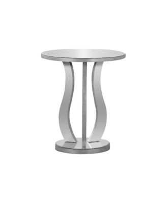 Accent Table, Side, End, Nightstand, Lamp, Living Room, Bedroom, Clear Mirror, Grey, Transitional