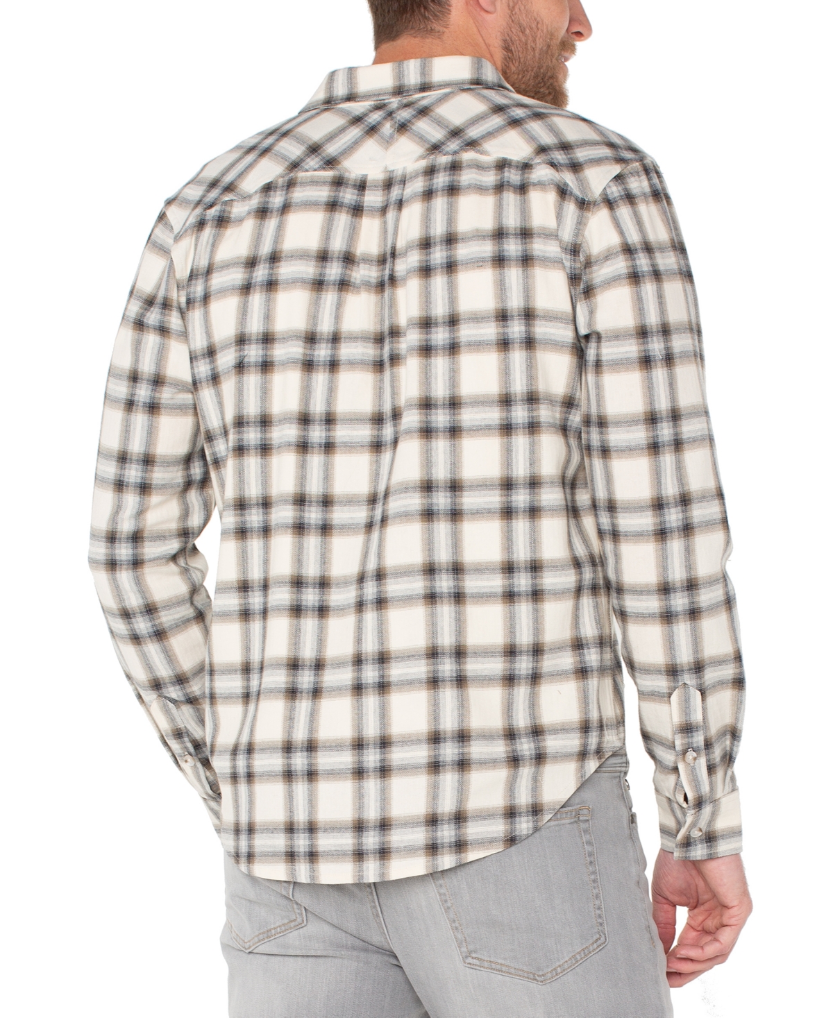 Liverpool Los Angeles Men's Long-Sleeve Curved Yoke Button-Up Shirt