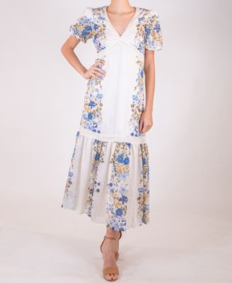 Women's Floral Puff-Sleeve Dress