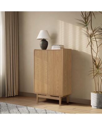 Oak Manufactured Wood 2-Door 31.1" W x 48.7" H Cabinet with Tray Top