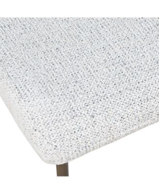 Upholstered Dining Chair with Performance Fabric and Antique Brass Legs-Set of 2