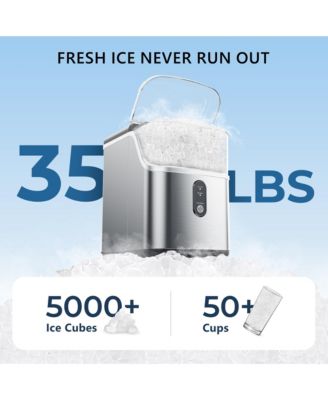 35-lb Ice Per day Nugget/Pebble Ice Maker with Auto-Cleaning and 1.8Lbs Ice Storage in Silver