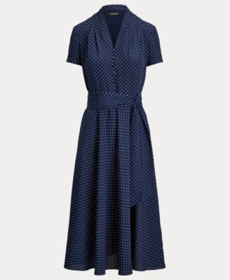 Women's Polka-Dot Belted Dress
