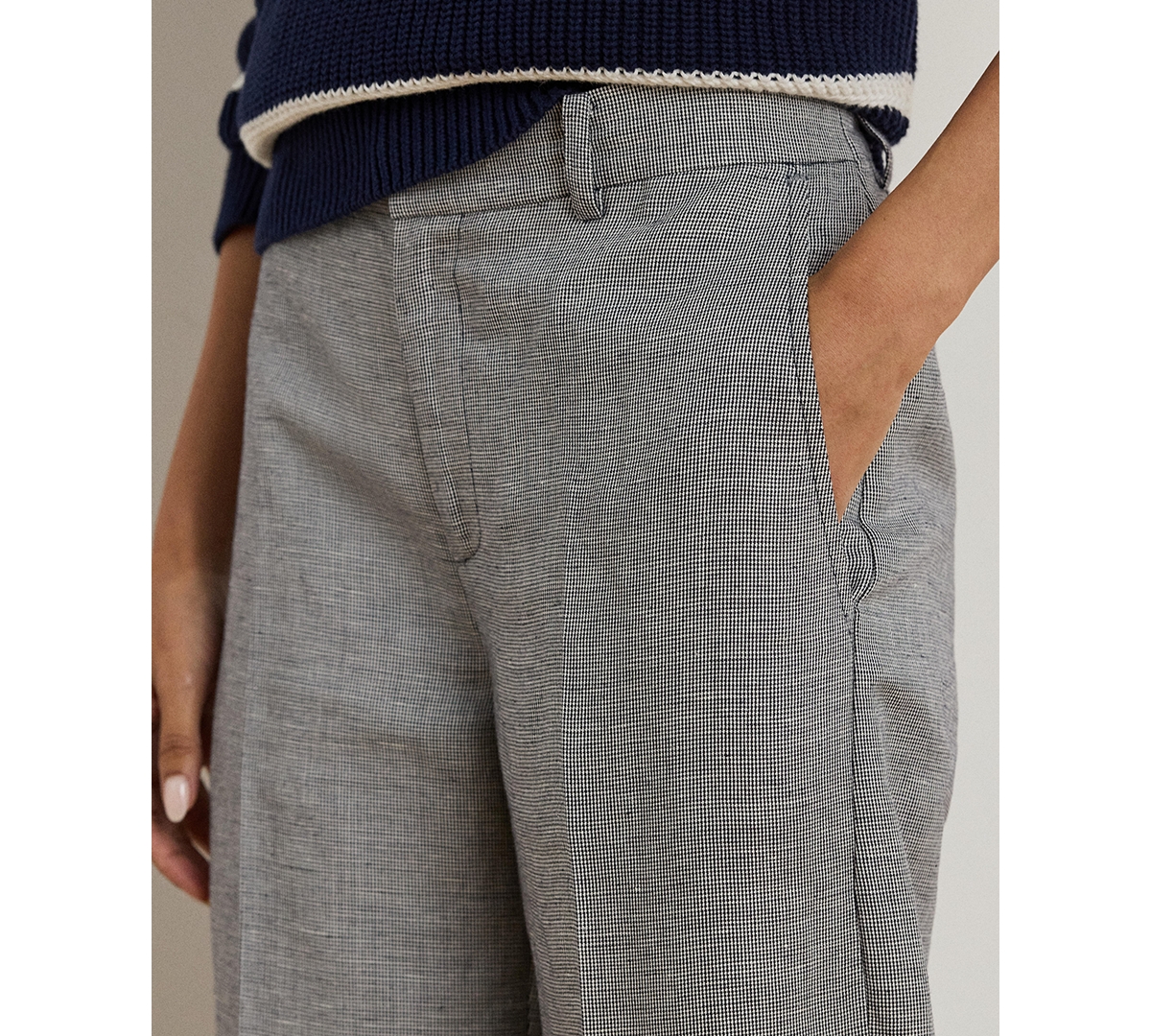 Lauren Ralph Women's Basket-Weave Cropped Pants