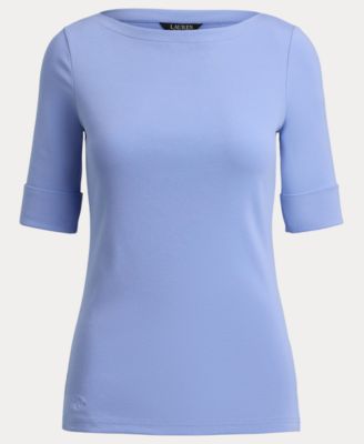 Women's Stretch Cotton Boat Neck T-Shirt 