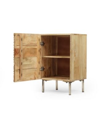 Streamdale Mango Wood Nightstand with Wavy Door