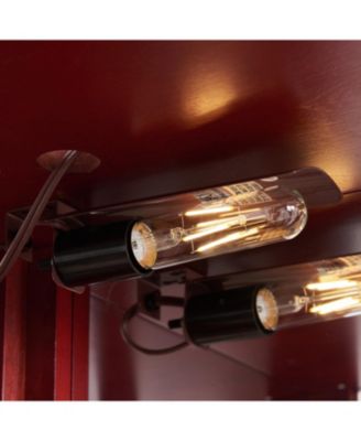 Streamdale Lighted Corner Curio Cabinet - Cherry