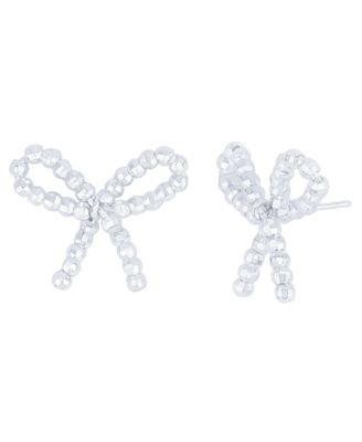 Silver Plated Bow Stud Earrings, Macy's Exclusive
