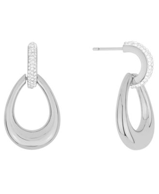 And Now This - Crystla in Silver Plated and 18k Gold Plated Brass Drop Earrings