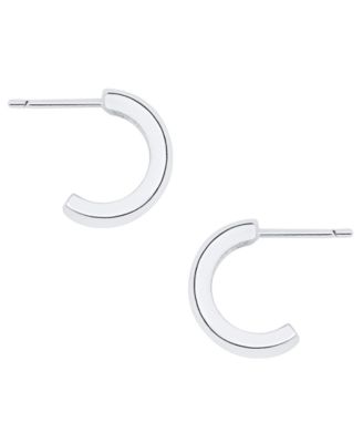 Cubic Zirconia Silver Plated Huggie Hoop Earrings, Macy's Exclusive