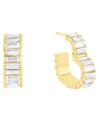 And Now This - Silver Plated and 18k Gold Plated Brass Heart Hoop Earrings