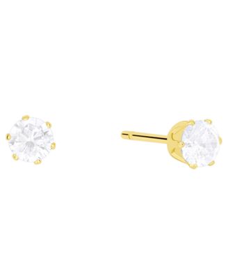 2-Pc. Cubic Zirconia 18k Gold-Plated Hoop and Stud Earrings Set, Macy's Exclusive