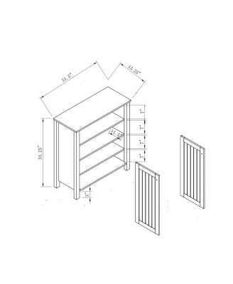 Modern Shoe Cabinet with Vented Slat Doors 4 Shelves Metal Knobs Holds 20 Pairs