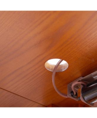 Lighted Oak Curio Cabinet with Tempered Glass Doors & Shelves