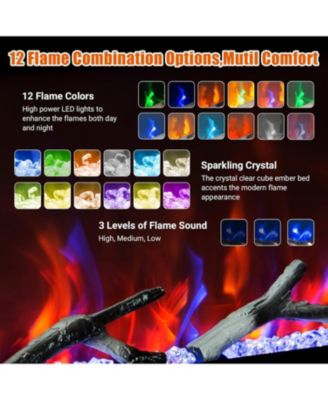 72" Recessed & Wall Mounted Electric Fireplace, Smart WiFi & Remote Control, Multicolor Flame, 750/1500W