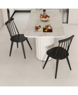 Windsor Dining Chairs Set of 4 w/Rubber Wood Frame High Spindle Back for Home