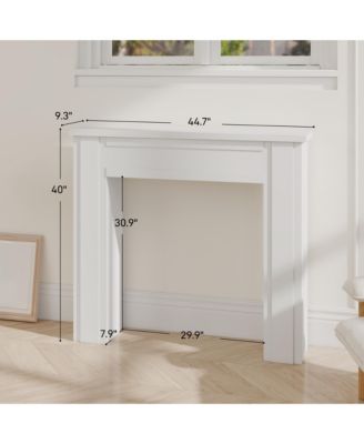 Modern Fireplace Mantel, Fireplace Surround with Leg,