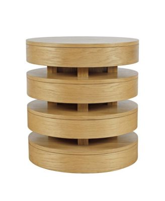 Brix Mid-Century Modern Floating Sculpture Layered Round End Table