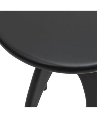 Aero Curved Space Age Round Mid-Century Modern Solid Wood Accent End Table