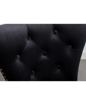 Streamdale  Furniture  Contemporary Tufted Velvet Chair with Nailhead Trim, Set of 2
