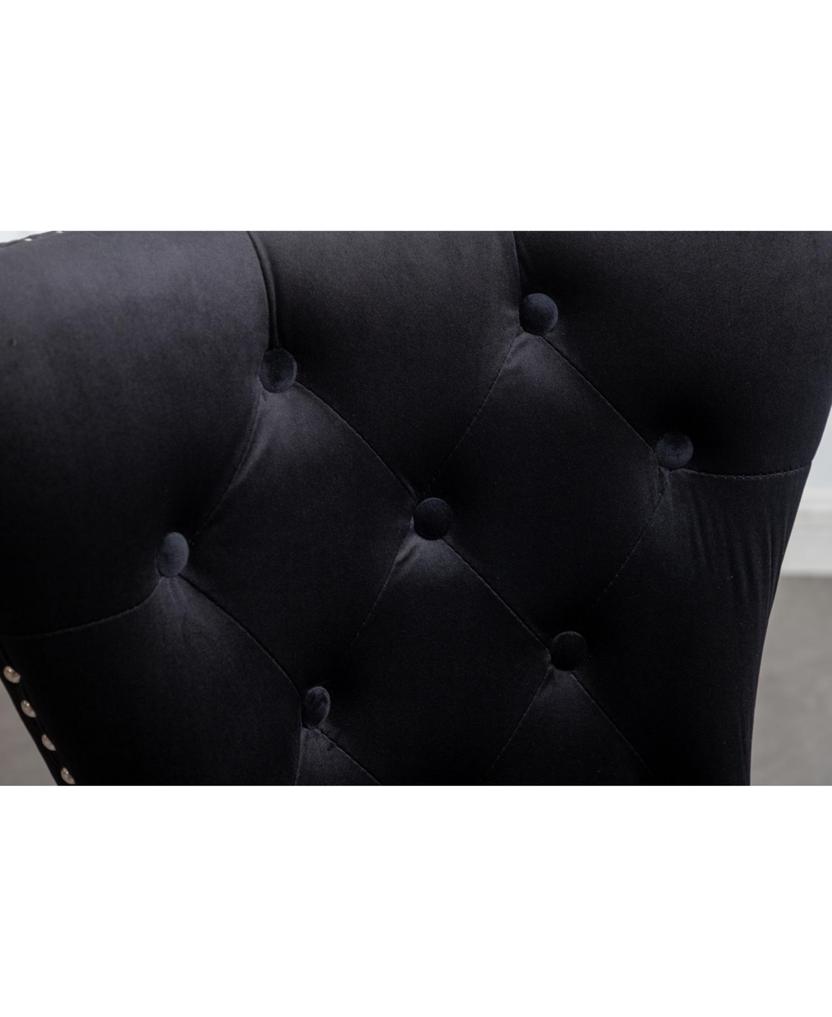 Streamdale Furniture Contemporary Tufted Velvet Chair with Nailhead Trim, Set of 2