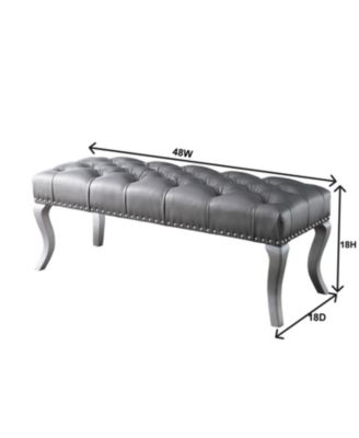 Streamdale Maxem Tufted FabricUpholstered Bench with Nailhead Trim
