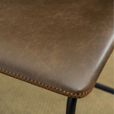 Vintage PU Leather Set of 2 Counter Height Stools