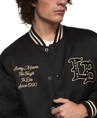 Men's Satin Varsity Regular-Fit Jacket