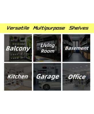5-Tier Heavy-Duty Metal Storage Shelves, Adjustable for Garage, Basement, Kitchen