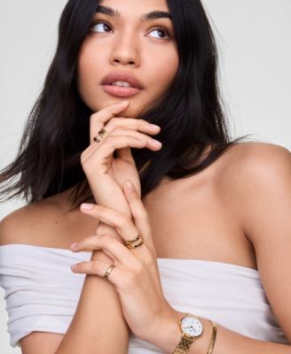 Women's Date Gold-Tone Stainless Steel Watch, 28mm