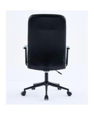 Antique PU Leather Office Chair with High Backrest & Swivel