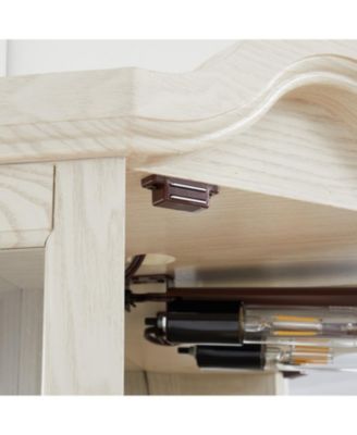 Lighted Corner Curio Cabinet - Tempered Glass - White