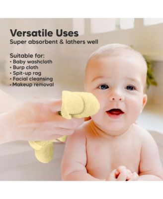 6pk Deluxe Baby Washcloths, Organic and Soft Baby Wash Cloth, Baby Bath Towel, Face Cloths