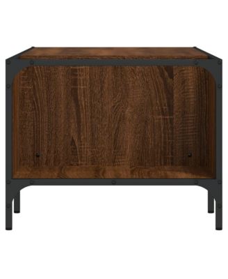Coffee Table Brown Oak and Black Engineered Wood and Metal Medium