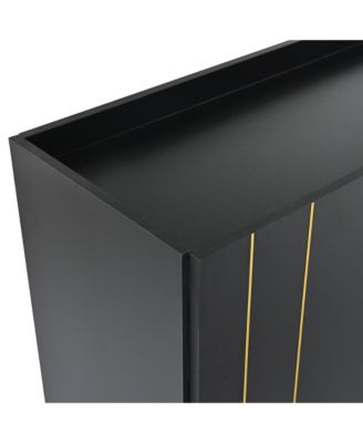 Modern Luxe Shoe & TV Cabinet with Gold Doors