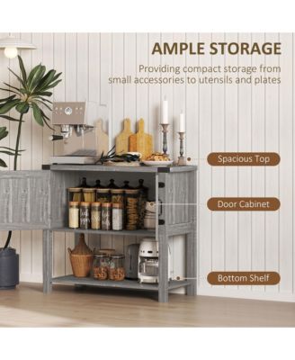 Farmhouse Double Door Bar Cabinet with Shelf