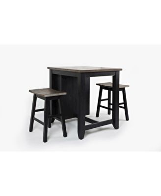 Rustic Reclaimed Solid Wood Farmhouse 3 Piece Counter Height Dining Set