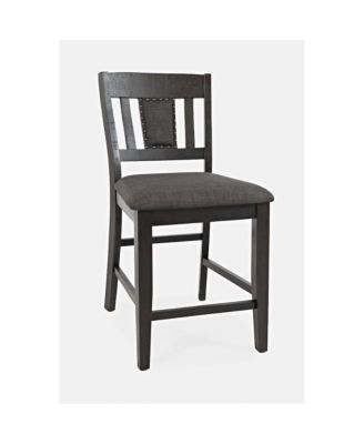 Upholstered Slatback Counter Height Stool with Nailhead Trim (Set of 2)