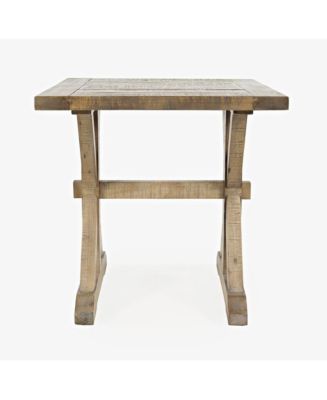 Jofran Carlyle Crossing Modern Rustic Distressed Solid Wood End Table ...