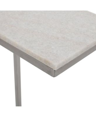 Aurora Solid Marble Modern Luxury Glam Accent C-Table (Set of 2)