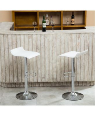 Contemporary Chrome Air Lift Adjustable Swivel Stools , Set of 2