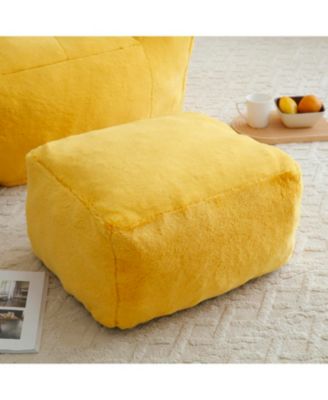 Giant Faux Fur Bean Bag Chair with Footstool