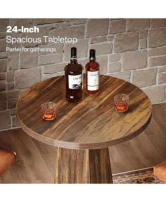 Bar Table, 37.4" High Round Pub Table for Small Spaces, Kitchen, Dining Room (Only Table)