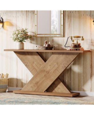 63" Console Table, Farmhouse Wooden Couch Table Behind Sofa with Storage, Long Entryway Sofa Station