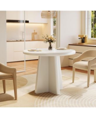 31.5-Inch Wood Sturdy Base, Modern Dinner Furniture Round Dining Table